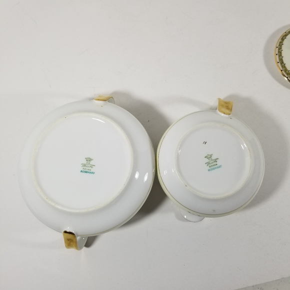 TK Thun Covered Sugar Bowl And Creamer Rosemary Czechoslovakia Vintage Floral - Picture 4 of 4